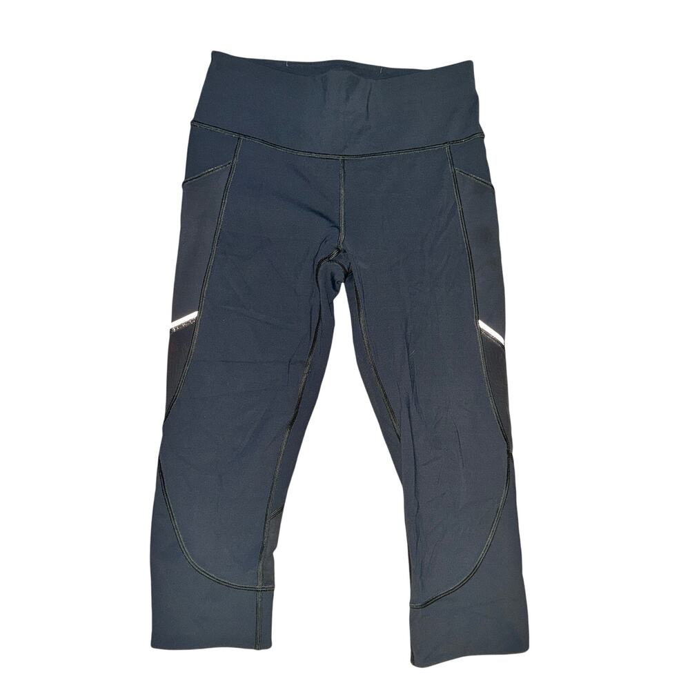Lululemon Home Stretch Crop Women's Size 6 Melanite Gray Full On Luxtreme Mesh